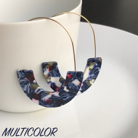 Jewelry - NEW "Camellia" U Acrylic Earrings (multicolor)